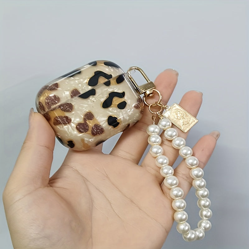 Stylish Leopard Print Earphone Sleeve with Hanging Chain - Perfect for Airpod1/2!