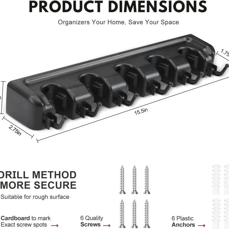 1PCS New product mop holder, household items mop holder, kitchen and bathroom mop hanger, hook, magic broom holder