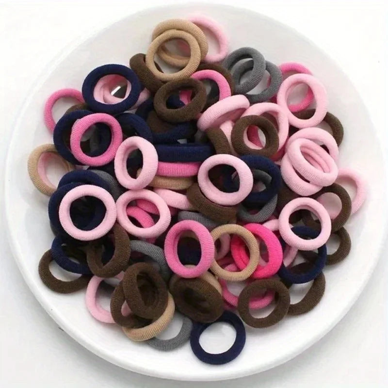 200pcs Vibrant Colorful Elastic Hair Bands for Girls & Women - Small Rubber Ponytail Holders for Stylish Hairstyles & Everyday