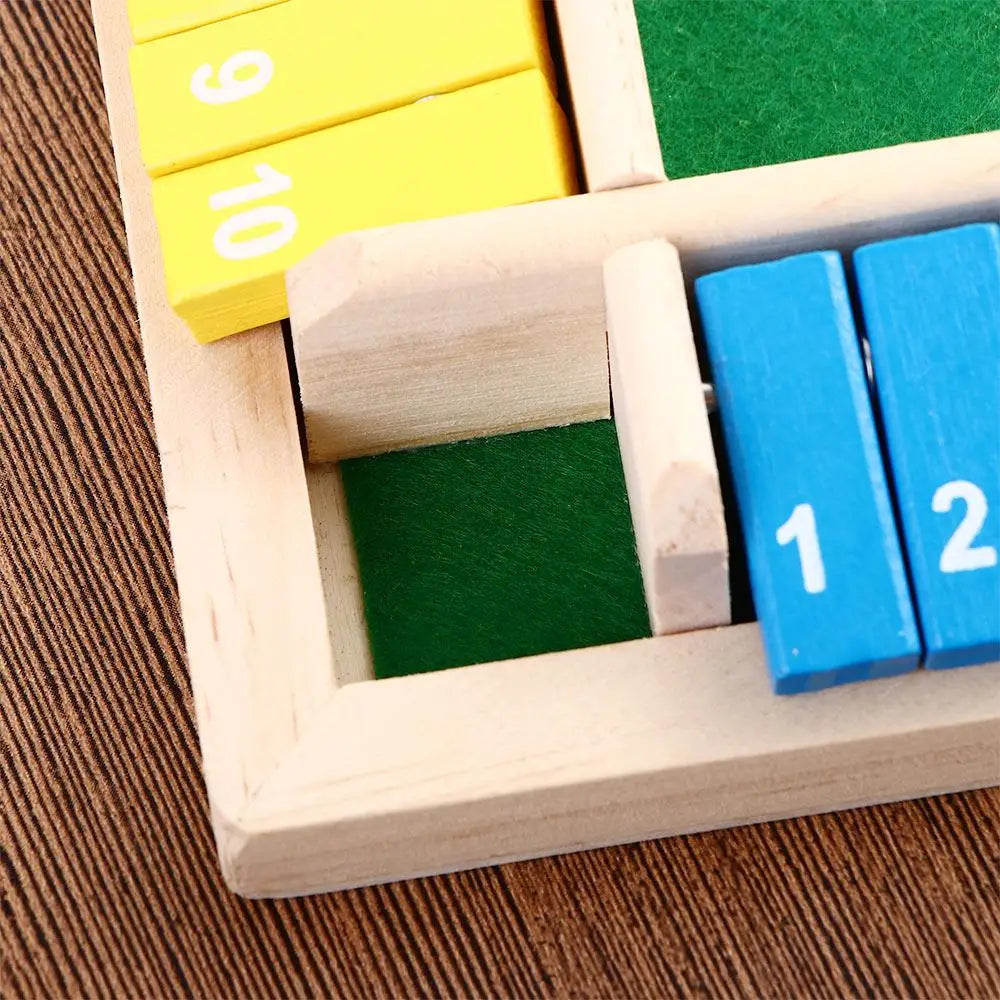 Arithmetic Dice Board Game Four-Sided Flip Card Games Box Dice Toys Wooden Flaps Dices 4 Players Party Number Game Board Games