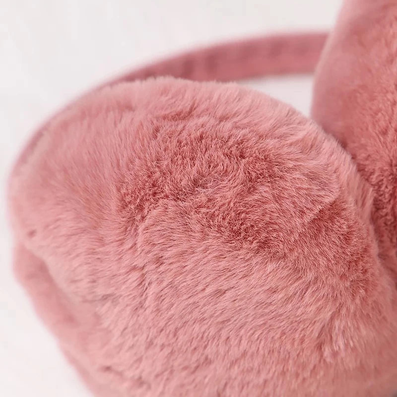 Portable Folding Winter Warm Earmuffs Fashion Solid Color Earflap Outdoor Cold Protection Soft Plush Ear Warmer