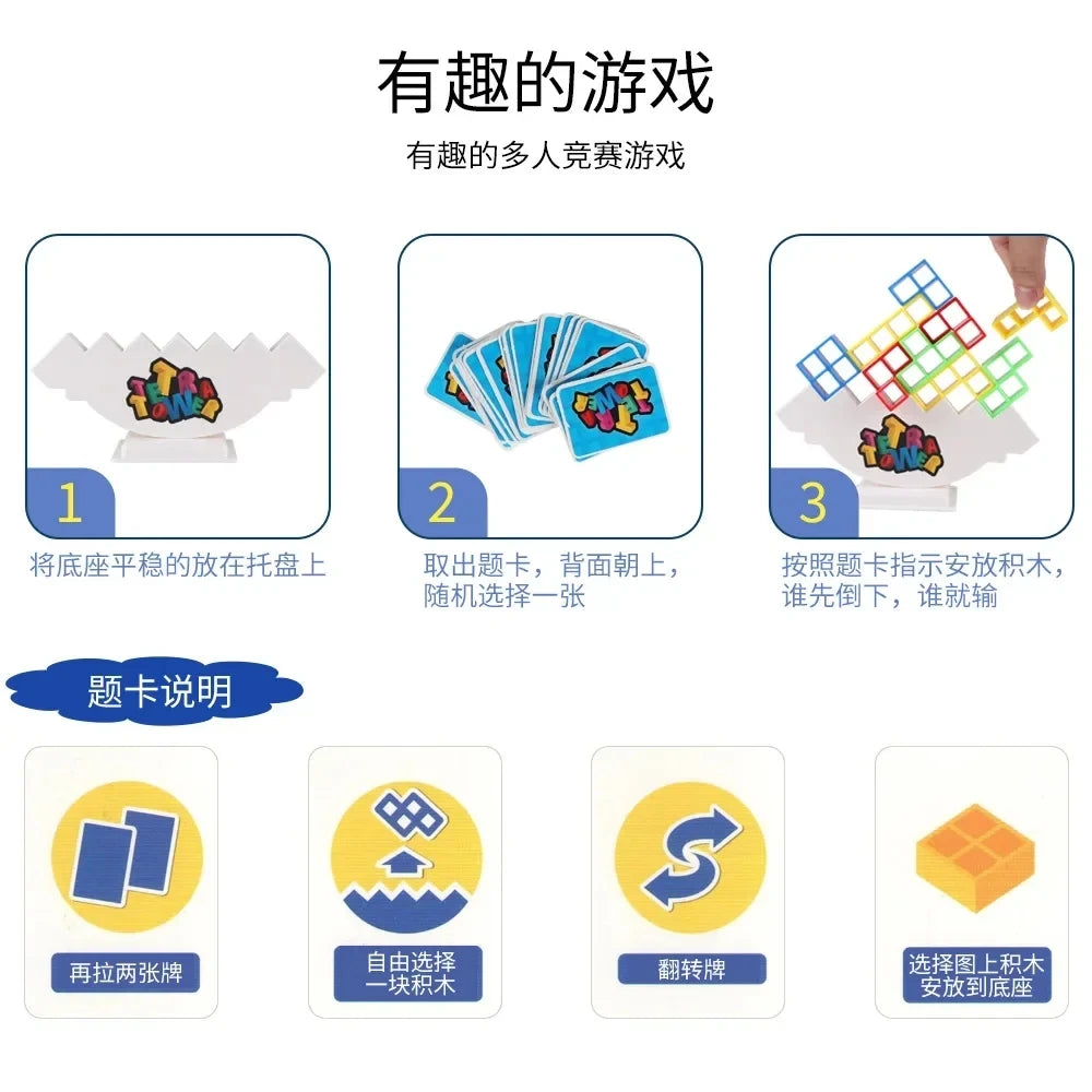 Puzzles Tetra Tower Fun Balance Stacking Building Blocks Board Game for Kids Adults Friends Team Dorm Family Game Night Partie