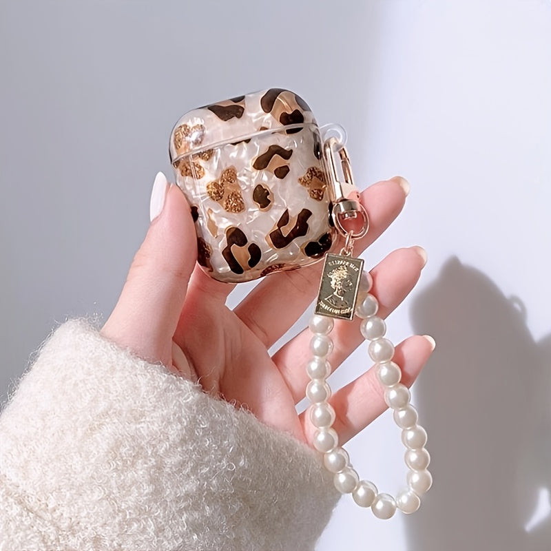 Stylish Leopard Print Earphone Sleeve with Hanging Chain - Perfect for Airpod1/2!