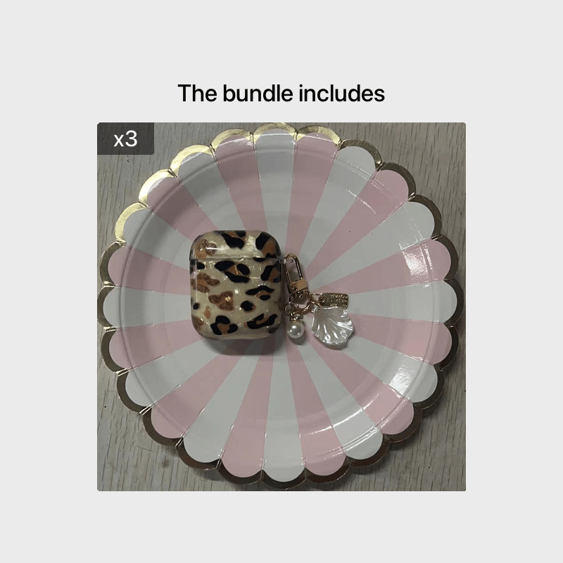 Stylish Leopard Print Earphone Sleeve with Hanging Chain - Perfect for Airpod1/2!